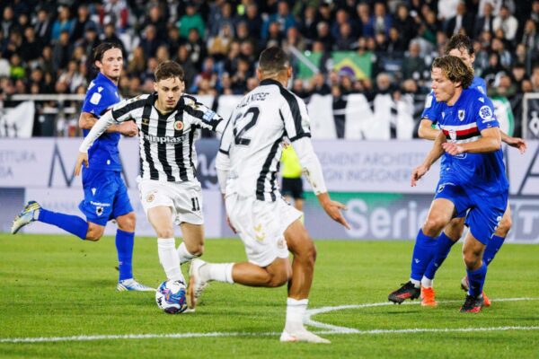 IPA90259007 - Sergiu Perciun of Ascoli Calcio plays the ball during the Serie B football match between Ascoli Calcio 1898 FC and UC Sampdoria at Stadio Cino e Lillo Del Duca on October 27, 2026 in Ascoli Piceno, Italy. ©Photo: Cinzia Camela.