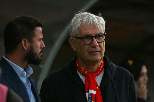 Floriiano Noto and Ciro Polito during the Serie B playoff match between Catanzaro and Spezia at the Stadio Nicola Ceravolo in Catanzaro, Italy, on May 21, 2025