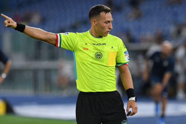 IPA87557631 - Referee Giuseppe Mucera during the round of 32 match of Coppa Italia Lazio-Mantova at the Stadio Olimpico. Rome (Italy), August 16, 2026 Mattia Vian